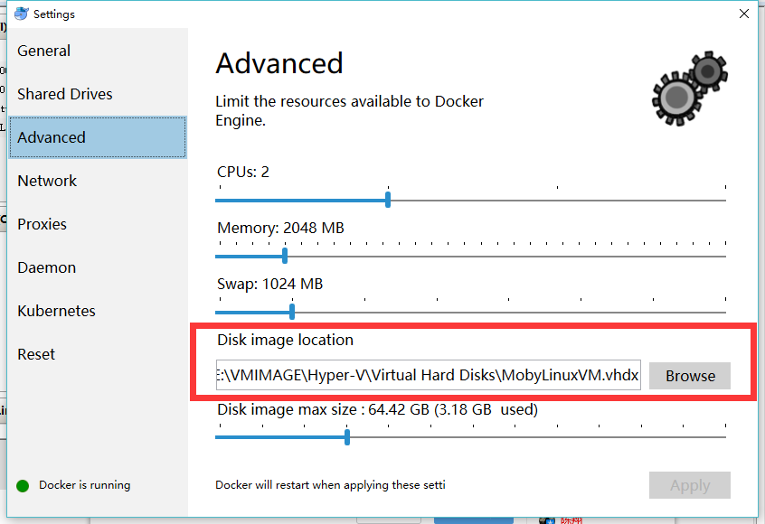 Docker for Windows 更改磁盘镜像位置-第15张图片