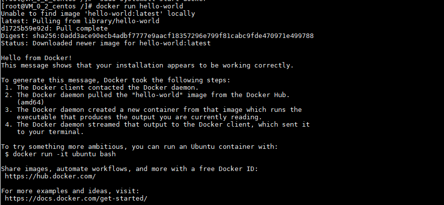 docker run hello-world