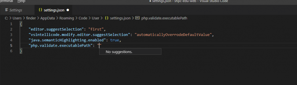 Visual Studio(VS) Code提示php.executablePath配置问题-第2张图片