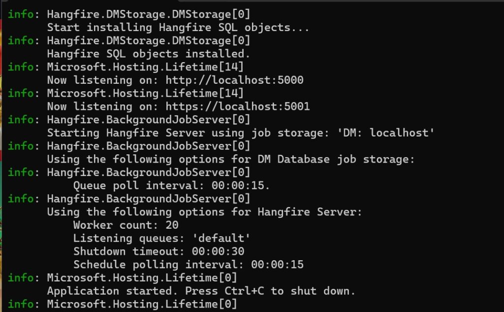 HangFire.DMStorage Console